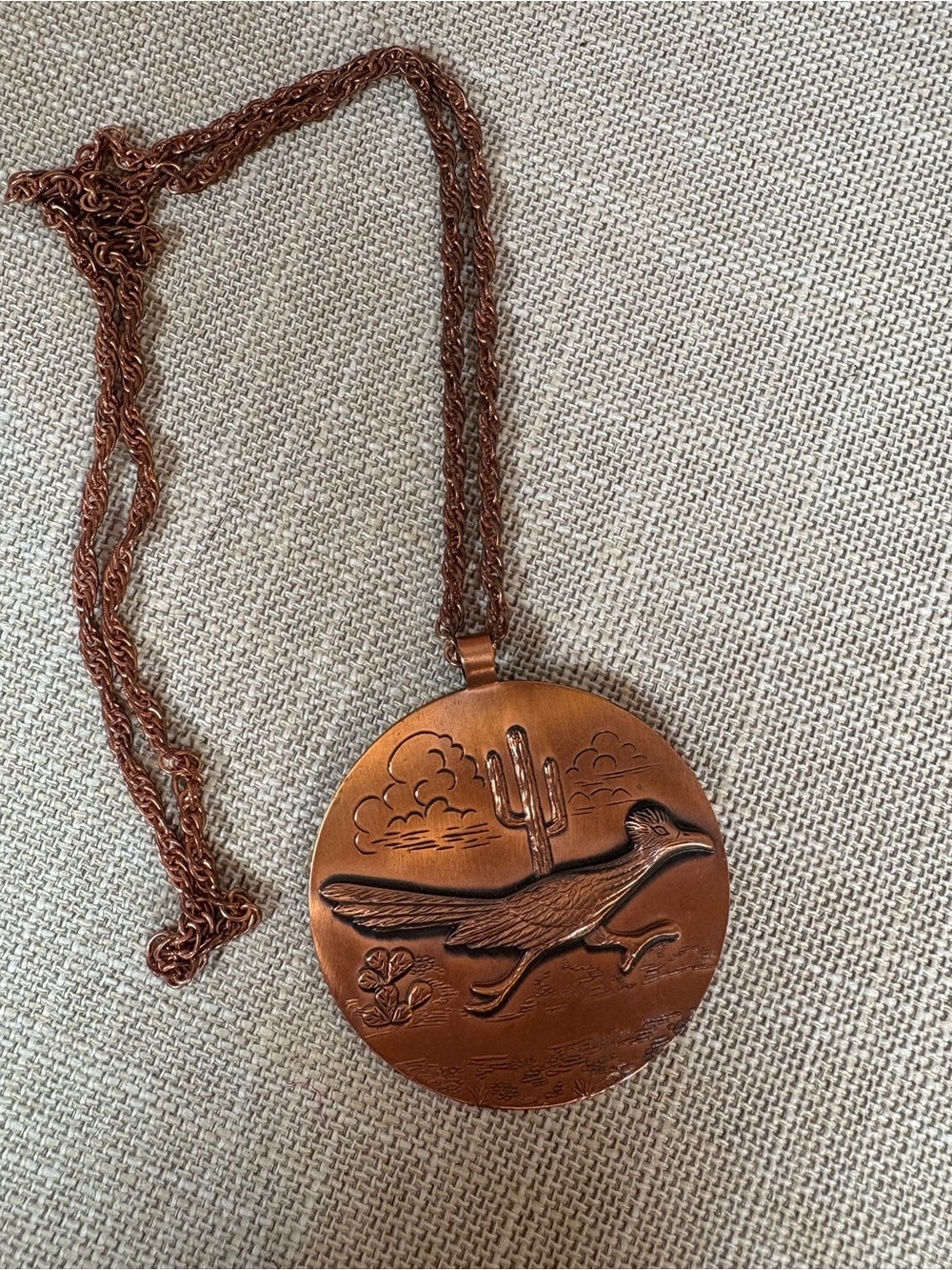 Bell Trading Post Copper Roadrunner Medallion Pendant Necklace - Picture 10 of 12